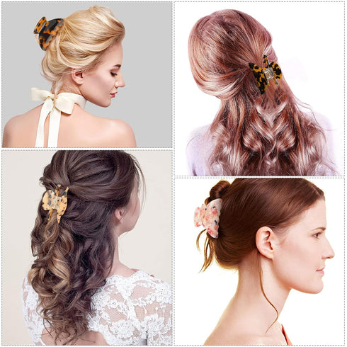 WILLBOND 6 Pieces Medium Hair Claw Clips for Thin Hair, 2.6 Inch Tortoise Shell Clip Banana Jaw Hairpin Barrettes for