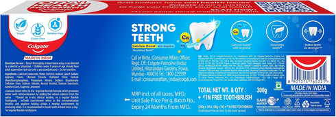 Pack (200+100) 300g Colgate Strong Teeth Saver Toothpaste with Toothbrush