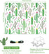 Cactus Wrapping Paper for Women Men, Green Cacti with Pink Yellow Flowers Tropical Gift Wrap Paper, 19.7x27.5 Inch Folded Flat Green Plant Art Paper for Summer Holiday Birthday Baby Shower DIY Craft