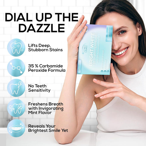 Venus Visage Teeth Whitening Gel Refill Kit, 8 Pack Syringes, 35% Carbamide Peroxide, No Sensitivity for Dazzling Smile