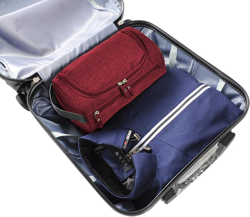 Vercord Mens Toiletry Bag, Small Shaving Dop Kit for Travel, Frosted Burgundy Hygiene Bag