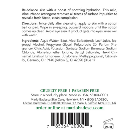 Mario Badescu Aloe Lotion Mild Toner for Face - Soothing & Refreshing Aloe-infused Pore Cleanser Skin Care - Face Toner to Calm, Soothe & Refresh Skin