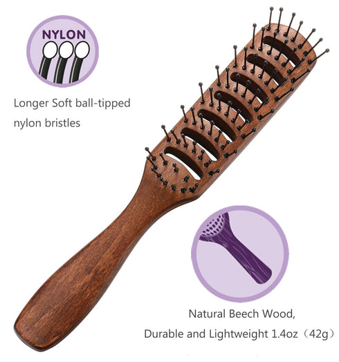 PERFEHAIR Vented Hair Brush for Blow Drying, Men's Volumizing Hairbrush for Short, Curly, or Straight Hair