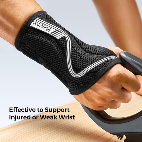 FREETOO Wrist Brace for Carpal Tunnel, Adjustable Anatomically Shaped Support Splint for Men and Women, Pain Relief,