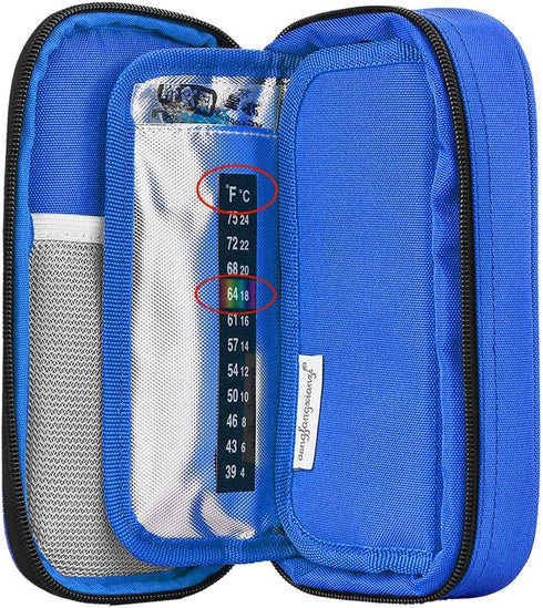 YOUSHARES Insulin Cooler Travel Case - Portable Diabetic Insulated Organizer Bag for Insulin Pen and Supplies with 2