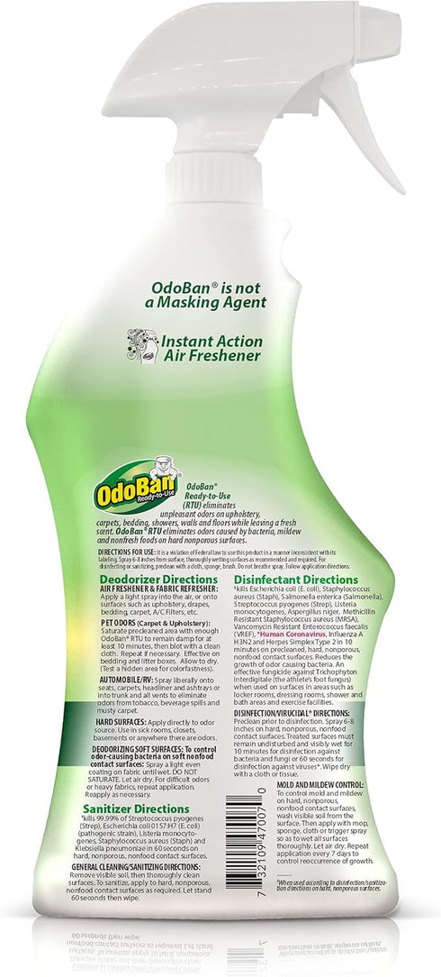 Set 3 32 OdoBan Ready-to-Use Disinfectant and Odor Eliminator, of Spray Bottles, Ounces Each, Original Eucalyptus Scent