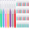 Patelai 100 Pieces Braces Brush for Cleaner, Interdental Brush Toothpick Dental Hygiene Flosser Tool, Warm Colors