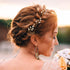 Syhood 6 Pieces Pearl Crystal Bridal Hair Pins, Rhinestone Flower Wedding Hair Accessories for Women Hairstyles (Gold)