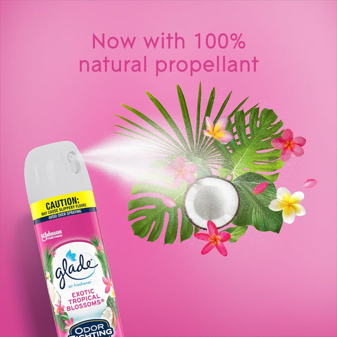 Glade Air Freshener Odor Fighting Room Spray, Exotic Tropical Blossoms, 8.3 oz, Pack of 2