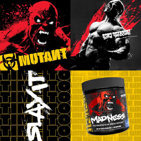 Mutant Madness Pre Workout Powder Supplement - Performance and Pump Blend, 30 Servings, Blue Raspberry