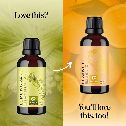 Refreshing Lemongrass Essential Oil by Maple Holistics - Aromatherapy Oil for Hair, Skin, and Diffusers