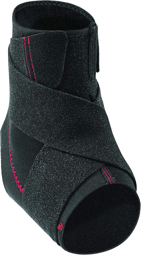 MUELLER Adjustable Ankle Support Brace, Pain Relief for Men and Women, Ideal for Sprains, Strains, Black, One Size