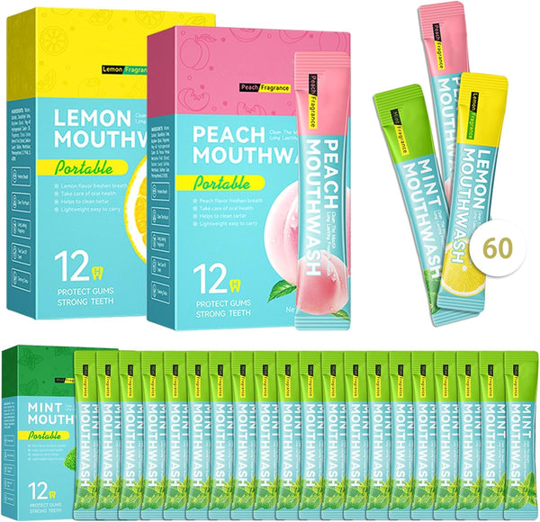 SGZWzhiwei 60PCS Travel Size Mouthwash,Portable Mini Mouthwash,Long-lasting Freshness Travel Mouth Wash for Oral