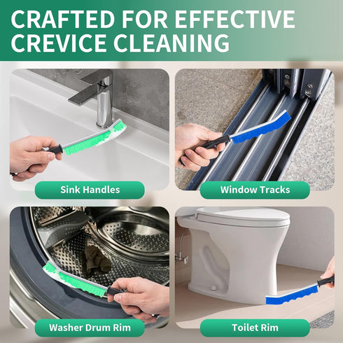 Prelady 6-Pack Hard Bristle Crevice Cleaning Brush, Best Tool for Cleaning Grout, Gaps, and Sink, Home Cleaning