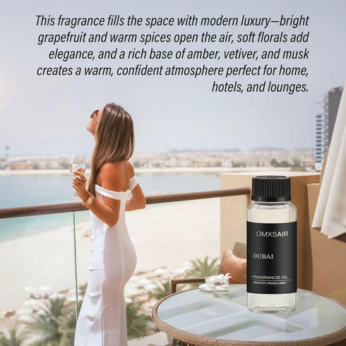 omxsair (120ml/4.1 oz) Luxury Hotel Scent Dubai Oil Diffuser Refill Kit | Long Lasting Essential Oil for Large Room
