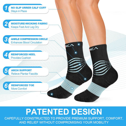 NEENCA Compression Socks - Medical Athletic Socks for Injury Recovery & Pain Relief, 1 Pair, 20-30 mmHg