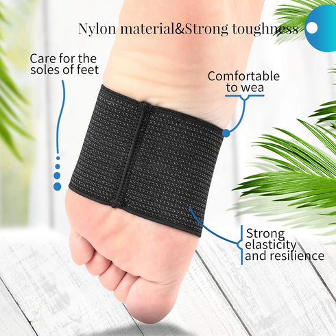 Geyoga 2 Pairs Compression Foot Arch Support for Women and Men, Plantar Fasciitis Arch Support Sleeves Braces