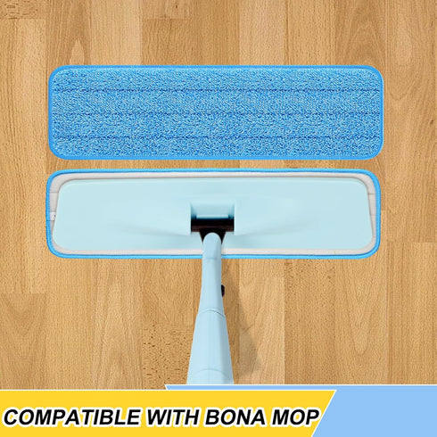 18 inch Reusable Mop Pads, Microfiber Spray Mop Replacement Heads for Wet/Dry Mops, Compatible with Bona Floor Care