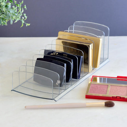 Youngever Large Plastic Makeup Palette Organizer, Clear Eyeshadow Holder, 10 Compartment Cosmetic Palette