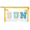 Y1tvei Clear SUN Makeup Bag - Preppy Blue Chenille Varsity Letter Cosmetic Pouch, Waterproof Travel Organizer for Women