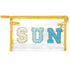 Y1tvei Clear SUN Makeup Bag - Preppy Blue Chenille Varsity Letter Cosmetic Pouch, Waterproof Travel Organizer for Women