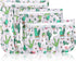 TSA Approved Toiletry Bag Set of 3 Clear Travel Quart Size Zipper Pouches, Waterproof Makeup Bag for Toiletries, Cacti A