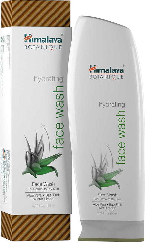 Himalaya Botanique Aloe Vera Hydrating Face Wash, 5.07 oz, Deep Cleansing and Ultra Moisturizing for Dry, Itchy Skin