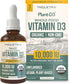 Organic Vitamin D3 10,000 IU, 30 Servings - Plant D3, Vegan, Max Strength Sublingual Liquid D3 Drops, 200% Higher
