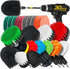 Holikme 30 Piece Drill Brush Set, Scrub Pads and Scrubber Brush with Extend Long Handle for Grout, Tiles, Bathtub,