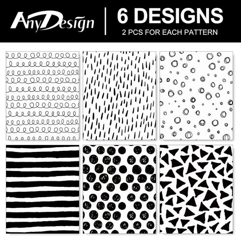 AnyDesign 12 Sheet Black White Wrapping Paper, 19.7 x 27.6 Inch Minimalist Gift Wrap Paper for Birthday Graduation