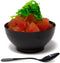 50 Pack 3 oz. Asian-Style Black Mini Plastic Bowls with Spoons for Appetizers & Disposable Dessert Bowls