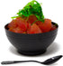 50 Pack 3 oz. Asian-Style Black Mini Plastic Bowls with Spoons for Appetizers & Disposable Dessert Bowls