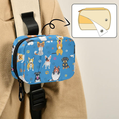 Ollabaky 7 Cute Dogs Pill Organizer Case, Portable Weekly Pill Box Bag Container Days Pill Vitamin Supplement Holder