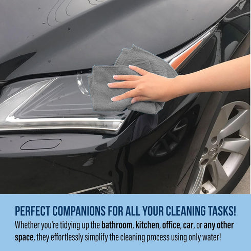 GREEN LIFESTYLE Microfiber Cleaning Cloth 12 Pack, Borderless Microfiber Towels for Cleaning, Rags, Car Microfiber