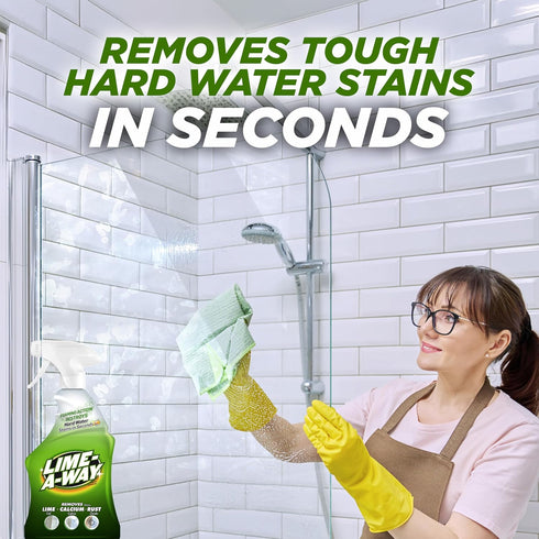 Lime-A-Way 32 oz Hard Water Stain Remover Spray, Removes Lime, Calcium & Rust in Seconds, Bathroom Cleaner, fl