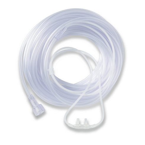 Medline SuperSoft Nasal Oxygen Cannula, Universal Connector, 4-Foot Tubing, Adult Size, Pack of 50