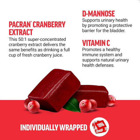 FORCE FACTOR Cranberry Soft Chews, with D Mannose and Cranberry Extract, 60 Soft Chews