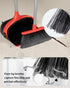 Set Set 51.7"(131 cm) MR.SIGA Broom and Dustpan with Long Handle, Stand Upright Broom with Dustpan Combo for Floor