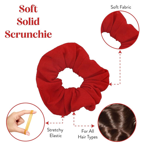 Set of 2 Solid Scrunchies, Red