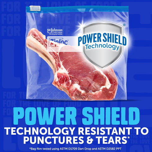 Ziploc Food Storage Quart Slider Bags - Power Shield Technology, 34 Count for Durability