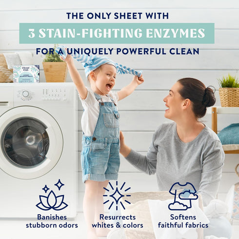 Cleancult Laundry Detergent Sheets - 60 Loads, Fragrance Free, Concentrated Liquidless, No Harsh Chemicals