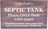 Stylish Walnut Effect Septic Tank Adhesive Sign, Plaque for Toilet, Bathroom, W.C