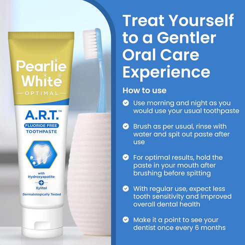 Pearlie White Active Remineralization Fluoride Free Toothpaste - 3.8oz/110gm for Tooth Enamel Repair with Xylitol