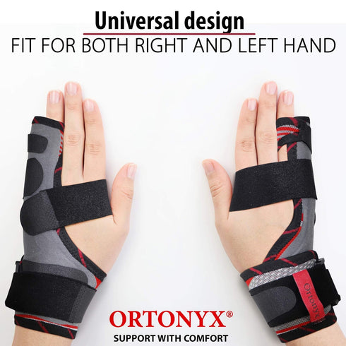 ORTONYX Wrist Immobilizer Brace - Pinky Finger Splint for 4th & 5th Finger, Ulnar Gutter Support, Adjustable, KB434 Gray