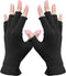 MIG4U Fingerless Moisturizing Gloves, Half Finger Touchscreen Beauty Glove for Eczema, Black