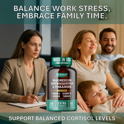 KSM-66, D3Calm Cortisol Reducer & Adrenal Support SupplementNatural Stress Relief with Ashwagandha Magnesium Glycinate