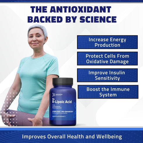 Bio-Enhanced R-Lipoic Acid, 115 mg Capsules for Enhanced Absorption, 120 Count - Magnesium Supplement