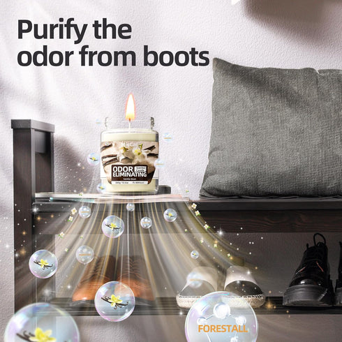 MicCai 99% Set Vanilla Bean Odor Eliminating Candles for Home Scented, Eliminates of Pet, Smoke, Food and Other Smell