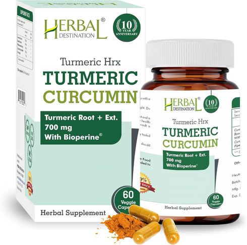 Turmeric Supplement Hrx - Immune Supplement, Metabolism Booster with Curcumin, Boswellia, Curcuma & Black Pepper