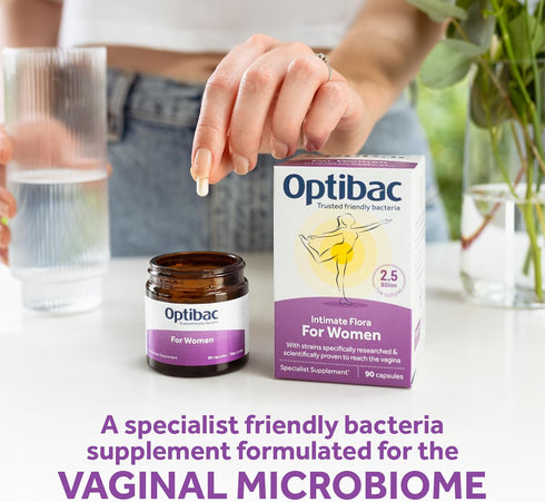 Optibac Probiotics For Women - Vegan Probiotic, 2.5 Billion CFU, 30 Capsules, Support Vagina Flora and Urinary Tract